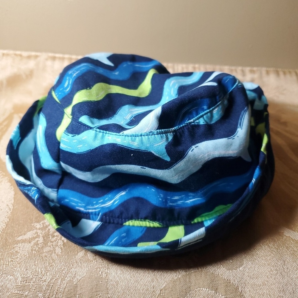 Floatimini 2-4T Bucket Hat Toddler Boys Blue Wave Sun Protection Beach Summer